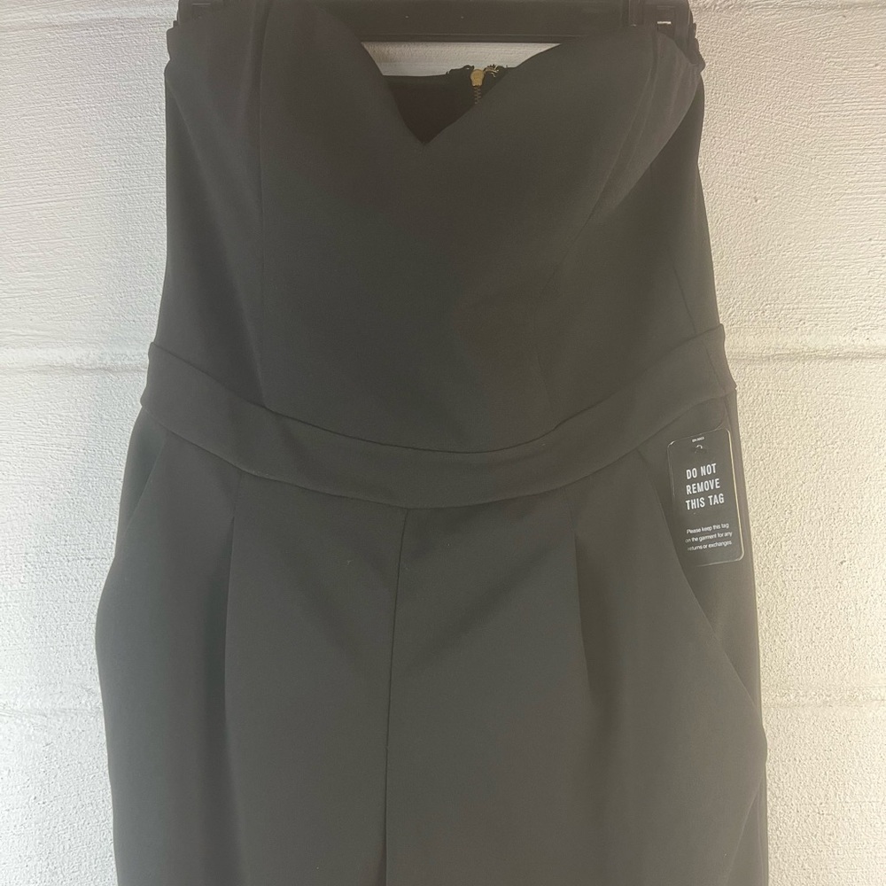 Express Black Strapless Jumpsuit, 6 - Picture 3 of 7